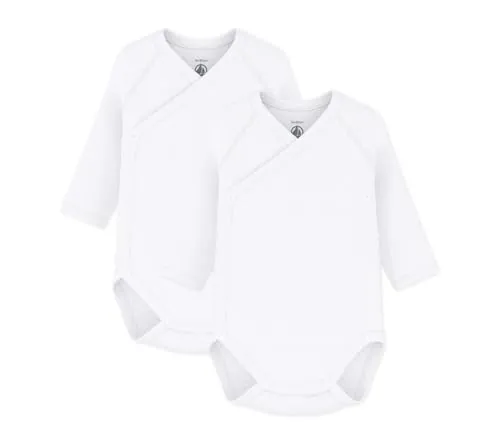 Petit Bateau 54218, Body de Manga Larga para Recién Nacido Unisex bebé (Pack de 2), Variante 1, 0 meses
