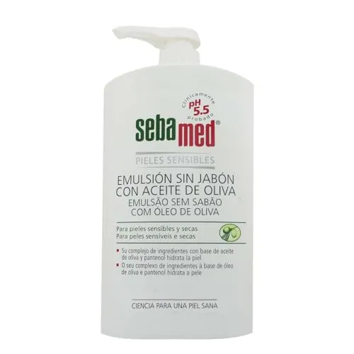 Sebamed Emulsión Sin Jabón Con Aceite De Oliva 1000ml | pH 5.5, con Pantenol y Aceite de Oliva, Nutre e Hidrata Piel Seca, Ideal Pieles Atópicas, Higiene Diaria