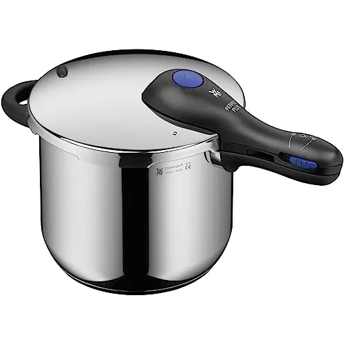 WMF Perfect Plus - Olla Rápida Ø 22 cm de Diámetro de 6Litros y Medio. Con Protección Contra Llamas. Acero Inoxidable Cromargan para Inducción