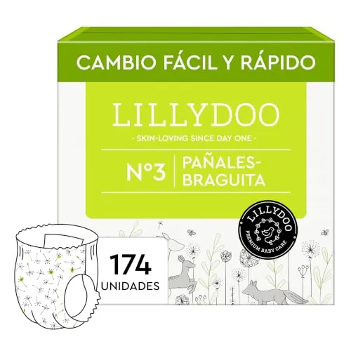 Pañales-braguita LILLYDOO, talla 3 (6+ kg), 174 uds.