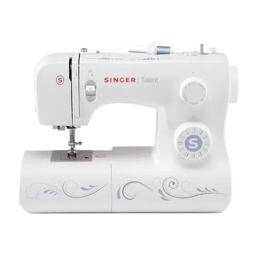 Singer Maquina De Coser Mecanica Talent 3323-30 Puntadas Utilitarias, Puntadas Ojal Totalmente Automático de un Paso, Zig-Zag Hasta 6mm, Enhebrado Automático, Maquina De Coser Profesional, Blanco
