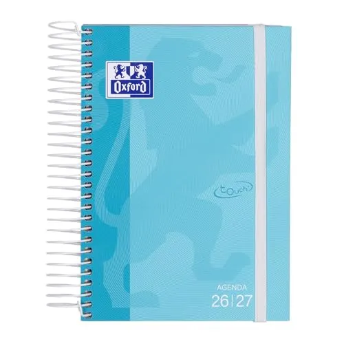 Oxford Touch, Agenda 2026 2027, Día por Página, Tapa Extradura, A5 (15x21 cm), Español, Color Ice Mint