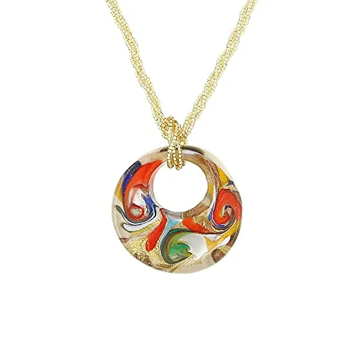 Venetiaurum - Collar para Mujer con Colgante en Cristal de Murano Original y Plata 925 - Joya Certificada Made in Italy