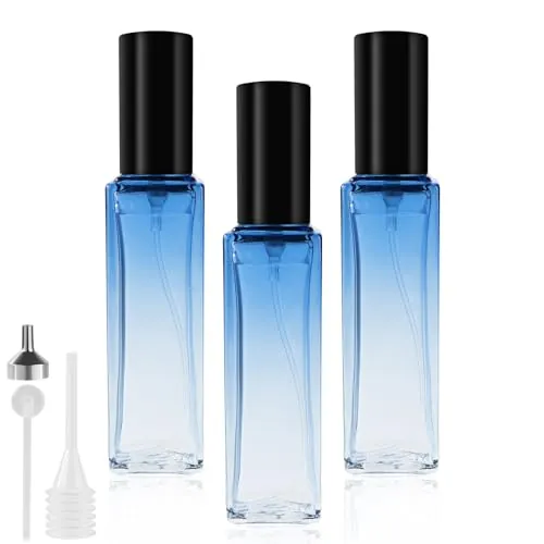 LOPHE Atomizador Perfume de Vidrio, 3 * 20ml Botella de Perfume Recargable, Portátil Frasco Pequeño para Perfume, Pulverizador Perfume Transparente para Viaje, Cita