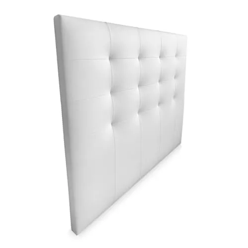 Mattfy - Cabecero Modelo Zurich Acolchado, Tapizado en Polipiel de Alta Gama, Medidas: 160 x 120 cm (para Cama de 150) Blanco