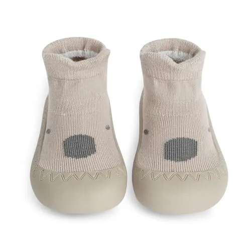 flintronic Zapatos Bebe Primeros Pasos, Zapatos Primeros Pasos con Suela de Goma, Zapatillas de Suela Blanda Antideslizantes y Transpirable para Bebés Niñas y Niños, Mapache Caqui, 6-12 Meses