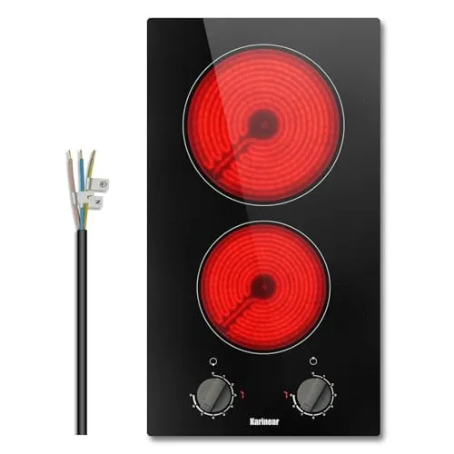 Placa Vitroceramica 2 Fuegos con Mandos, Vitroceramica Encastrable 3000 W
