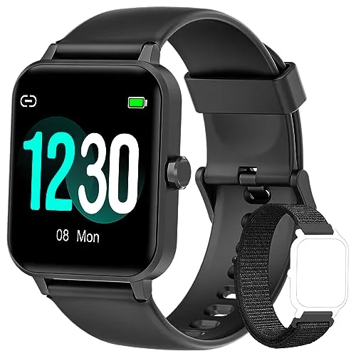 Blackview Reloj Inteligente para Hombre y Mujer, 1.85 Pulgadas, con Pulsómetro, Monitor de Sueño, Control de Música, SpO2, Podómetro, Deportivo, Rastreador