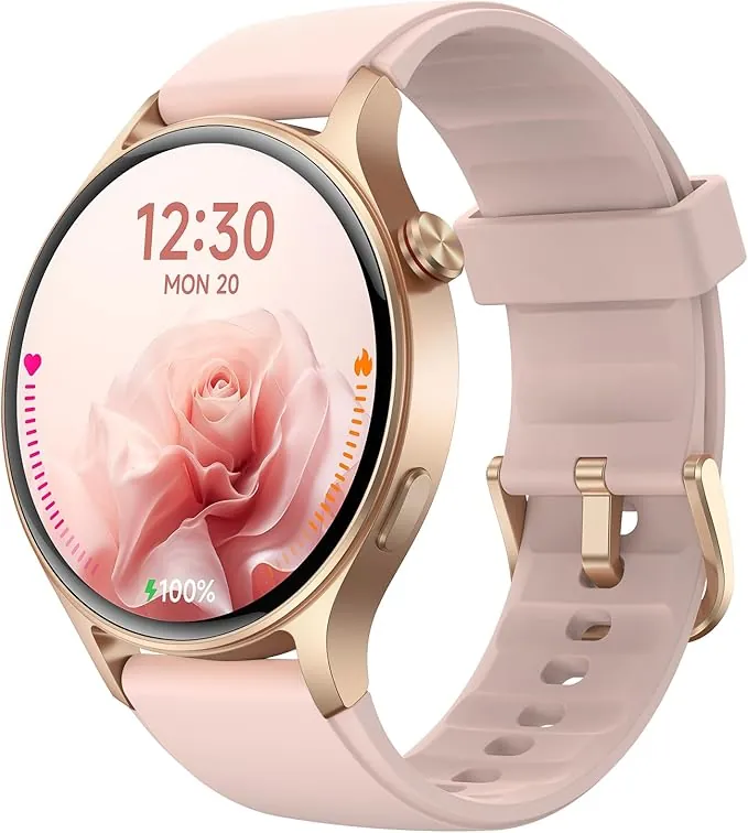 Reloj Inteligente para Mujer con Llamada Bluetooth 5.3, Smartwatch 1.32" AMOLED para Android iOS, podómetro con 110+ Deportes y 3ATM Pulsera Fitness con Monitor de sueño/SpO2