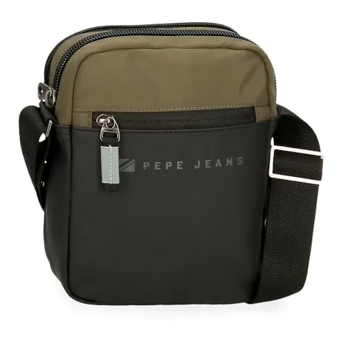 Pepe Jeans Jarvis Bandolera Verde 17x22x7,5 cms Piel Sintética y Poliéster L by Joumma Bags
