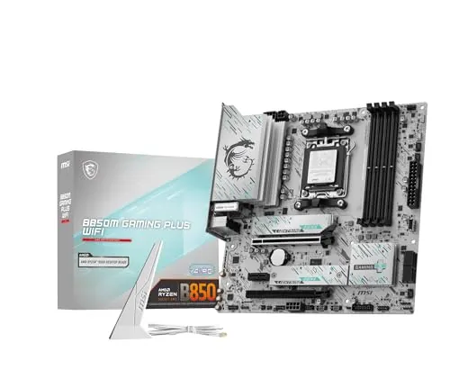 MSI B850M Gaming Plus WiFi Placa Base, mATX - Soporta procesadores AMD Ryzen 9000/8000 / 7000, AM5 - Memoria DDR5 Boost 8200+ MT/s (OC), PCIe 5.0 x16 & 4.0 x4, M.2 Gen5, Wi-Fi 7, 5G LAN