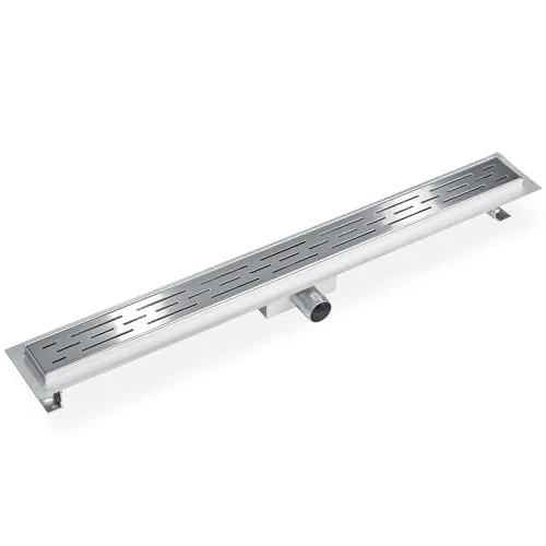 TecTake® Canaleta de Ducha de Acero Inoxidable, Rejilla Desague Ducha, Plato de Ducha, Filtro Desague, Rejilla Extraíble, Fácil de Limpiar, Rejilla Acero Inoxidable - 80 cm