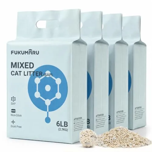 FUKUMARU Arena de Tofu para Gatos 10.8 kg, Arena aglomerante rápida para Gatos con Material superabsorbente, absorción instantánea, sin Polvo, bajo Rastro, Control de olores