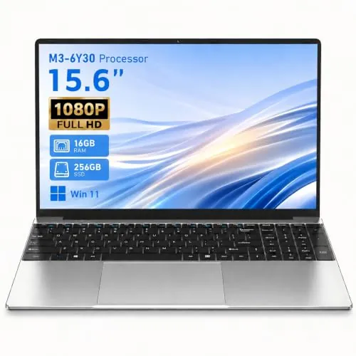 MITUNTUN Portátil 15,6", M3-6Y30, 16GB RAM, 256GB SSD, FHD, Win 11 Pro