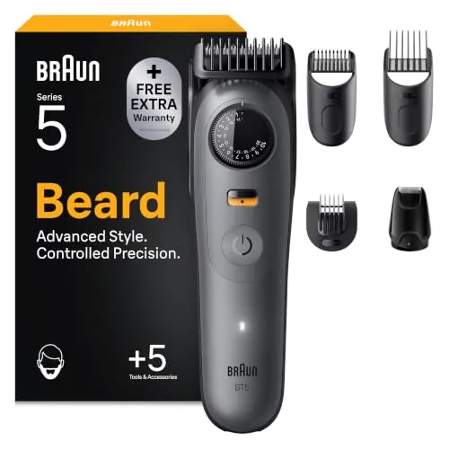 Braun Recortadora de Barba Hombre Series 5, BT5535, Gris