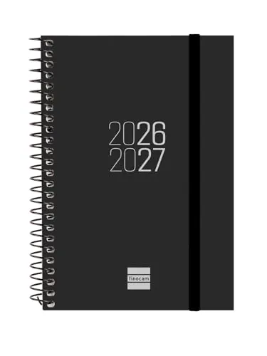 Finocam Espir Agenda Curso 2026 2027 Semanal | Negro · Español