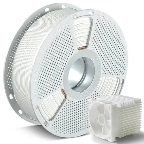 SUNLU PC Filamento 1KG, 1.75mm Policarbonato Filamento para Impresora 3D, Carrete Reutilizable de Alta Temperatura, Resistencia al Impacto y Robusto, Blanco Natural