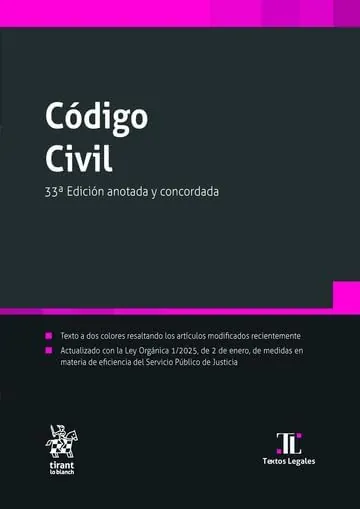 Código Civil 33ª Edición anotada y concordada (Textos legales)