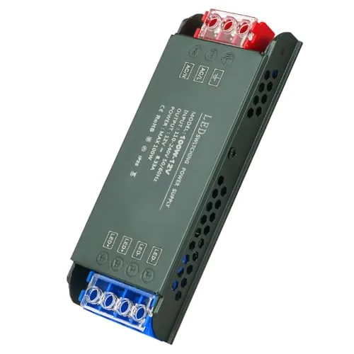 URAQT Transformador 220V a 12V, 100W, de Conmutación Compacto, 16,6A Driver Fuente Alimentación de Voltaje Constante para Tira LED, Bombillas y Luces de Interior