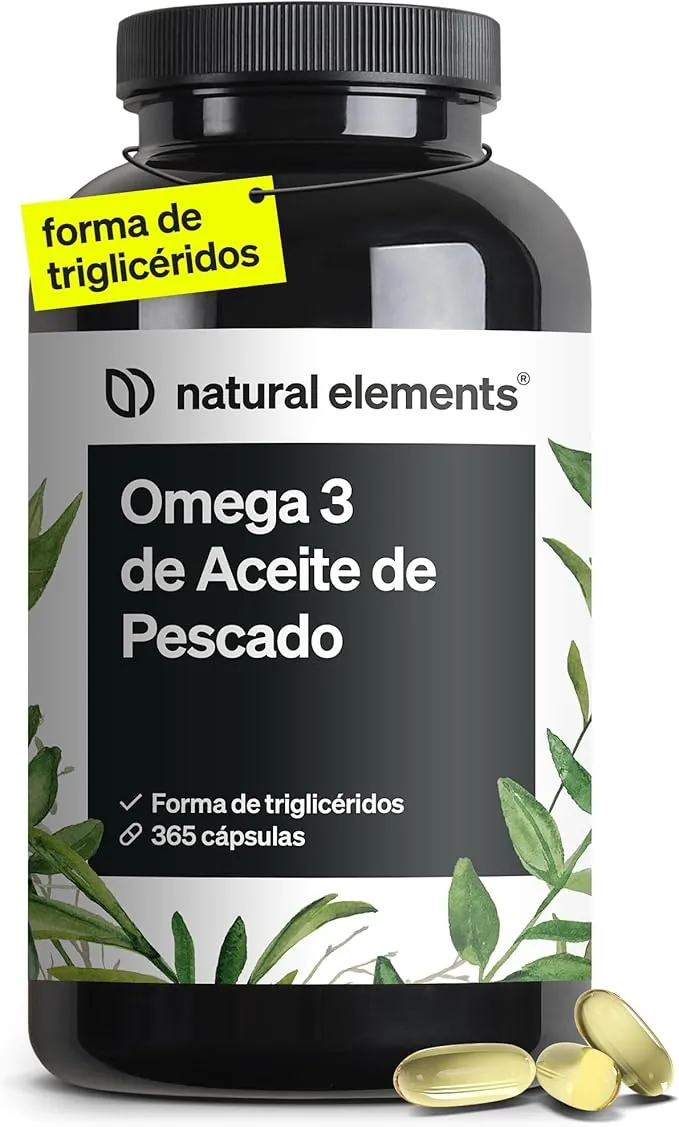 Omega 3 2000mg por dosis diaria - 365 cápsulas de Omega-3 - Máxima concentración de DHA 240mg y EPA 360mg - Probada en laboratorio y fabricada en Alemania