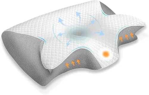 Almohada Cervicales y Cuello, Almohada Ergonómica de Espuma Viscoelástica