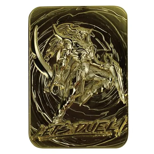 Yu-Gi-Oh! - Tarjeta de Metal chapada en Oro de 24 Quilates con diseño de Soldado Negro Brillante