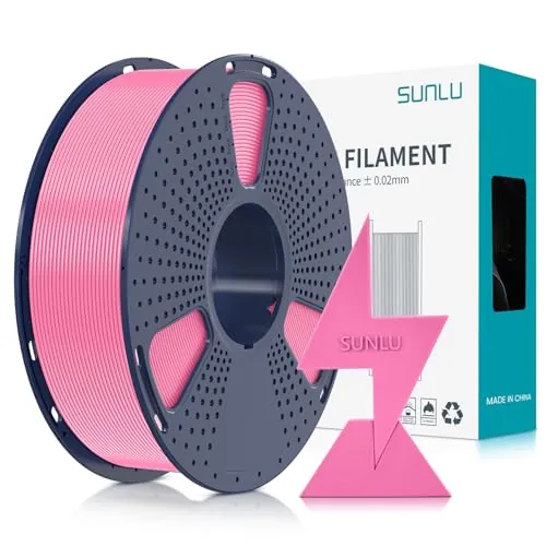 SUNLU Alta Velocidad Filamento PLA 1.75mm, Filamento PLA de Alta Fluidez para Impresoras 3D Rápidas, Diseñado para Impresiones Rápidas, Tolerancia de Diámetro ±0.02mm, HS-PLA Filament, 1KG Rosa