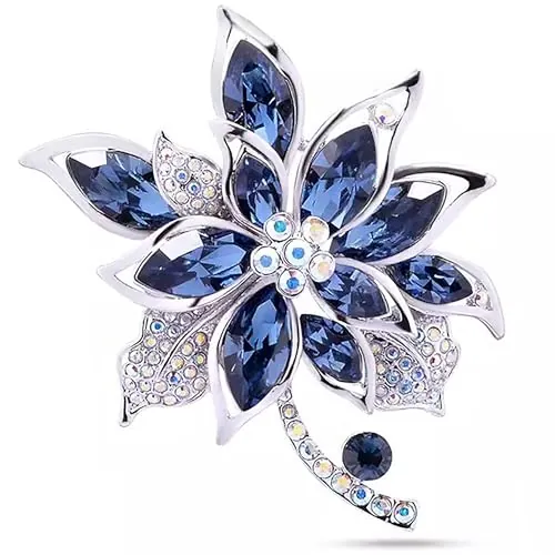 XSQD Broche Mujer, Mujer Broches creativos, Día de Madre Regalo, Broche de diamantes imitación de moda, Accesorios Regalos de joyería, aleación Decoración Brooch, flores Insignias pines