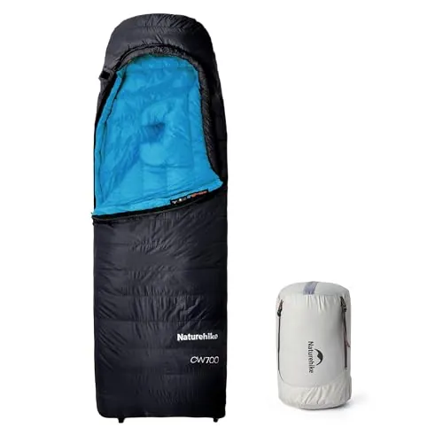 Naturehike CW700 Saco de dormir de plumón ultraligero portátil compacto para invierno de 4 estaciones para adultos y niños al aire libre camping senderismo viajes con bolsa de compresión