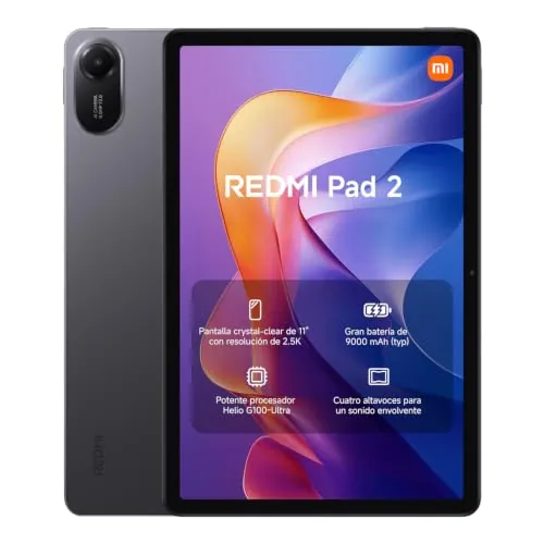 Xiaomi REDMI Pad 2 4+256GB Tablet de 11" 2.5K Gris Batería de 9000 mAh