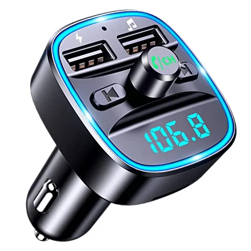 Mohard Transmisor FM Bluetooth Coche con Puertos USB Duales (5V/2.4A & 1A)