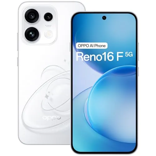 OPPO Reno16 F 5G Smartphone 8+256GB 6500mAh 120Hz 50MP, Pop White