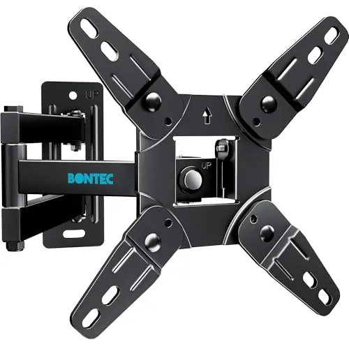 BONTEC Soporte TV Pared Inclinable y Giratorio de 13-42 Pulgadas Planos Curvos LCD LED OLED, Soporte Pared TV con Brazo Extensible, hasta 25 kg, Máx VESA 200x200 mm