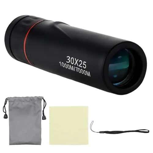 1 Mini Telescopios Monoculares 30 x 25,Mini Telescopio Transparente Zoomable 8X Telescopio portátil portátil de Enfoque monocular óptico Monoculares Portátiles Ligeros para Viajes Al Aire Libre-Negro