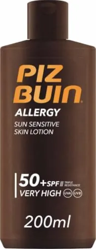 Piz Buin Allergy Sun Sensitive Skin Lotion FPS 50, Protector Solar, 200 ml