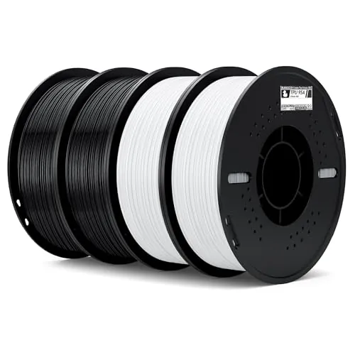ELEGOO Filamento TPU 95A 1.75mm 4KG Negro y Blanco