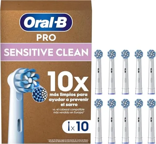 Oral-B Sensitive Clean Recambios Originales, Blancos, Pack de 10