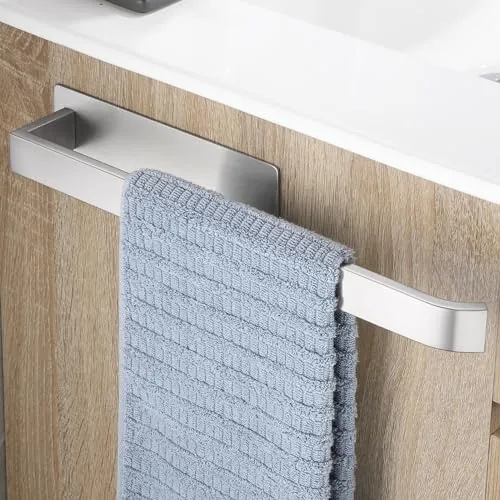 OETAMS Toalleros de Baño Sin Taladro, 304 Acero Inoxidable Toallero Autoadhesivo Toallero para Pared Estable de un Elegante Cepillado Plata