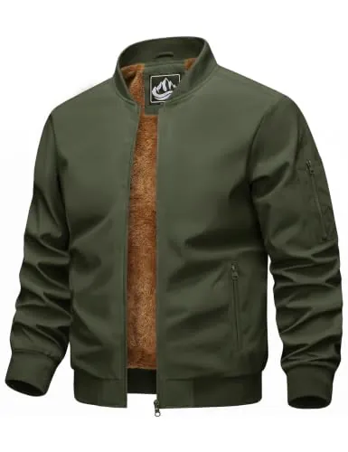 Xnova Chaqueta Bomber Hombre Invierno Aviador Polar(Verde Militar, XXL) | Chaqueta Bomber Hombre Forro Polar, Invierno Cálido Hidrófugo, Con Bolsillos, Aviador, Diario Ocio Trabajo