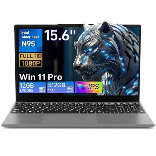 BMAX 15,6 Pulgadas Ordenador Portátil Procesador N95 hasta 3,4 GHz PC Portátil 12GB LPDDR5 RAM 512GB SSD 1920x1080 FHD Notebook Win 11 Laptop USB 3.2x2, WiFi5, Mini HDMI, Película Protectora Español