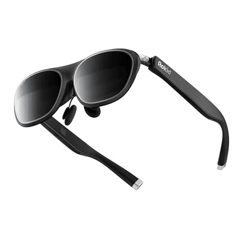 Rokid MAX 2 Gafas de Sol de Color Negro, Pantalla microOLED de 215 Pulgadas, Myopia Ajustable (0-600D), 120 Hz, 50° FOV y 600nits luminiscencia, Compatible con Android y PC/ROG/Steam