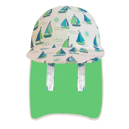 Niños Legionarios Sombrero, UPF 50+ Proteccion Solar Gorra de Baño Sombrero de Solapa para Niños,Barcos,6-8 años