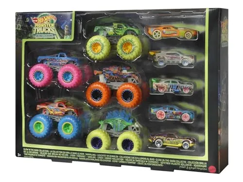 Hot Wheels Colección Monster Trucks Brillan en la Oscuridad