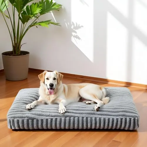 Pawk Cama Perro Grande, Cama para Perros Lavable, Cojín para Perros Transpirable Mullido Suave Antideslizante, 107x69x10cm