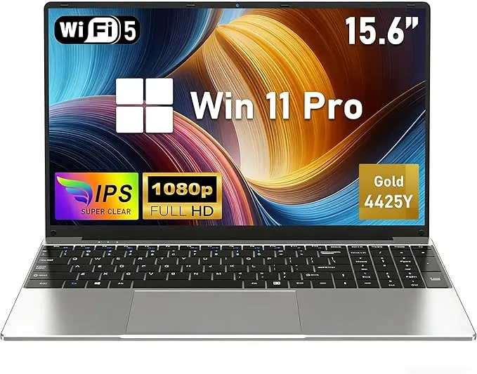 FUNYET Ordenador Portátil,Nuevo 2026 Laptop 15,6 Pulgadas,16 GB de RAM,512 GB de SSD,Pentium Gold 4425Y PC Portátil,IPS FHD 1920×1080 Notebook,Apertura de 180°,5000 mAh,Estudiantes,Type-C