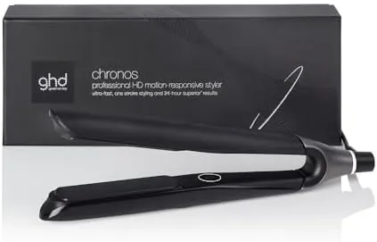 ghd chronos - plancha de pelo profesional, lisos, rizos y ondas de alta definición, 3 veces más rápida, tecnología HD motion-responsive, temperatura óptima de peinado 185ºC