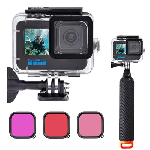 Funda Impermeable para GoPro Hero 9/10/11/12, Mango Flotante Submarino Compatible con GoPro 9/10/11/12