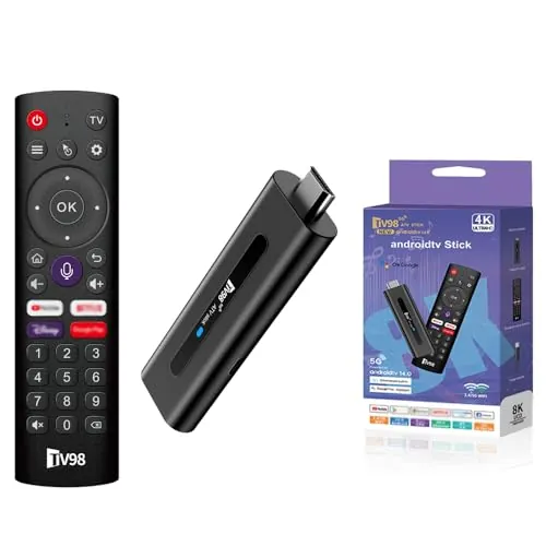 Android TV Stick 4K 2GB RAM 16GB ROM H313 Quad-Core 64bit WiFi5 Dual 2.4G/5G WiFi HDR10+ HD Smart TV Stick Box (TV2)