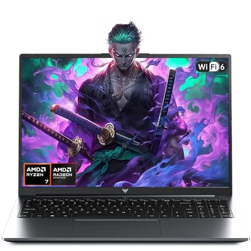 Tivique Ordenador Portátil Gaming,Ryzen 7 H255,hasta 4,9 GHz,Pantalla FHD de 16 Pulgadas,24 GB de RAM DDR5 a 4800 MHz,SSD de 512 GB,Teclado Retroiluminado,WiFi-6