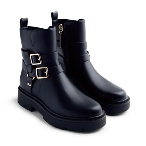 Gioseppo Bota biker de piel Modelo MORENCI color Negro, talla 40